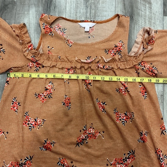 Lauren Conrad Medium Ginger Snap Print Cold Shoulder Blouse - Picture 4 of 10